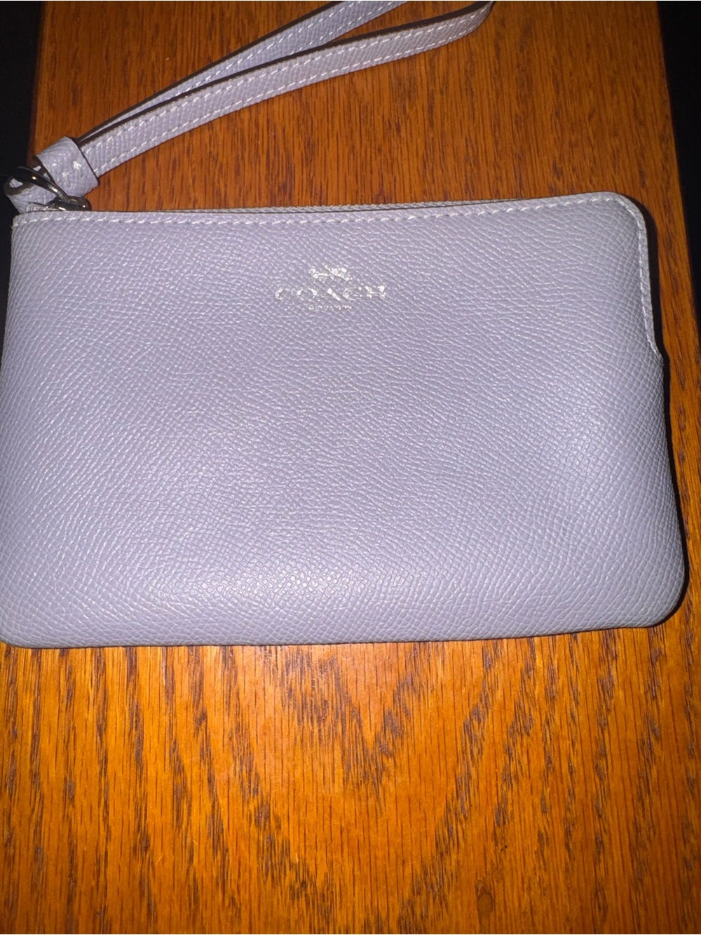 Coach Lavender Leather Wristlet with Wrist Strap